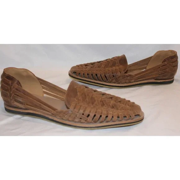 NISOLO MEN'S LEATHER HUARACHES TOBACCO BROWN NIB $150 - Picture 6 of 6